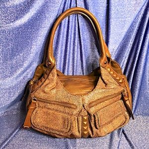 B. MAKOWSKY SUPER BROWN LEATHER SATCHEL